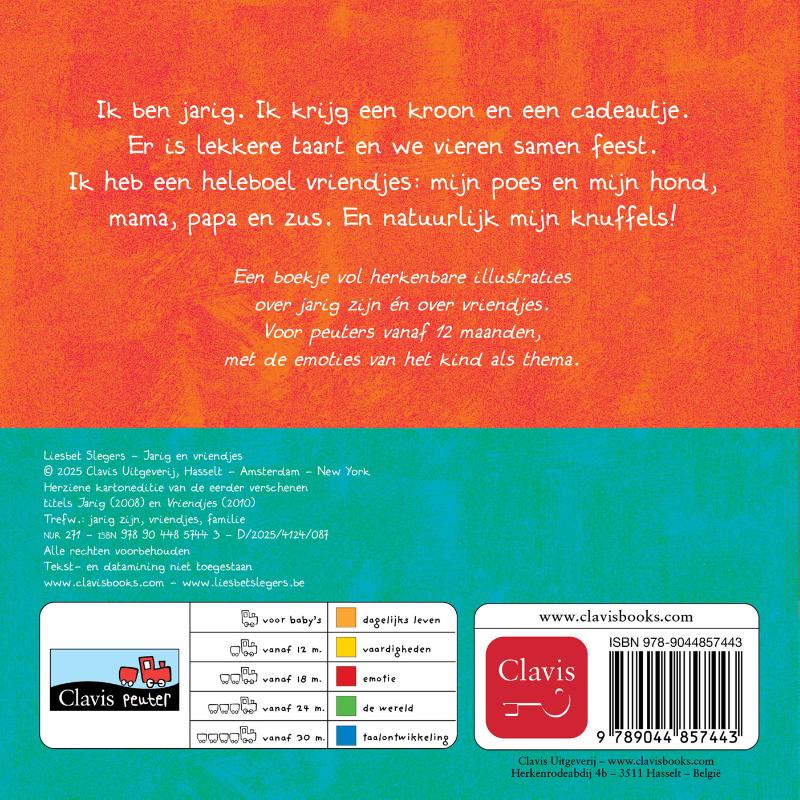 Achterkant van Jarig en vriendjes