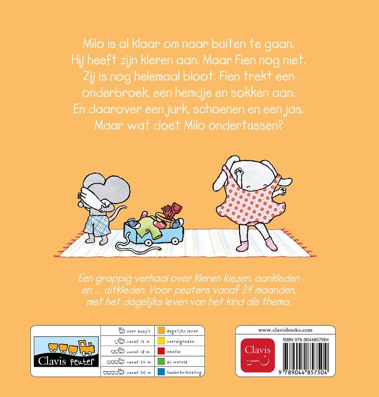 Achterkant van Aankleden met Fien en Milo