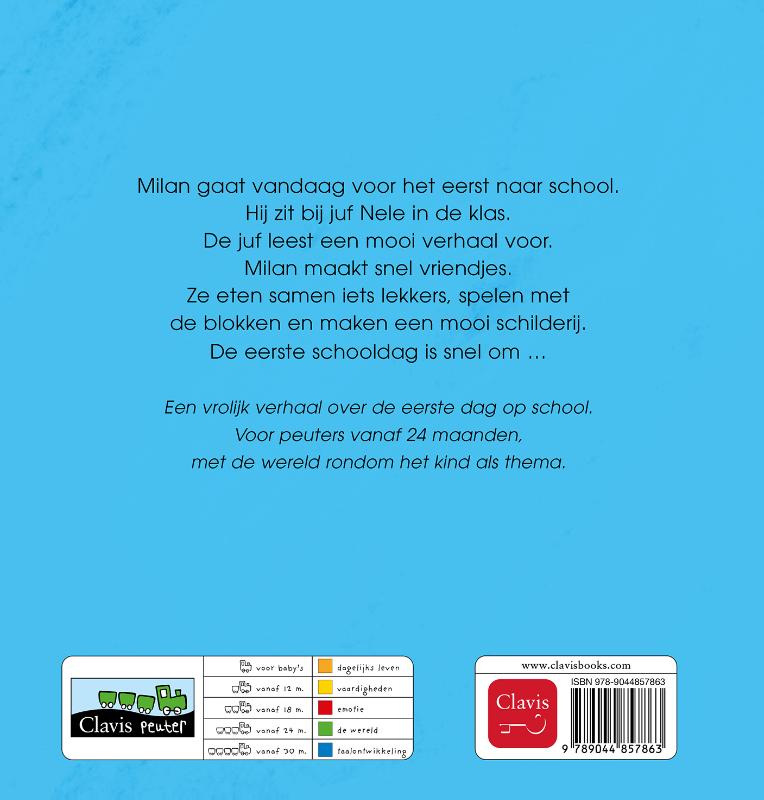 Achterkant van De eerste schooldag van Milan