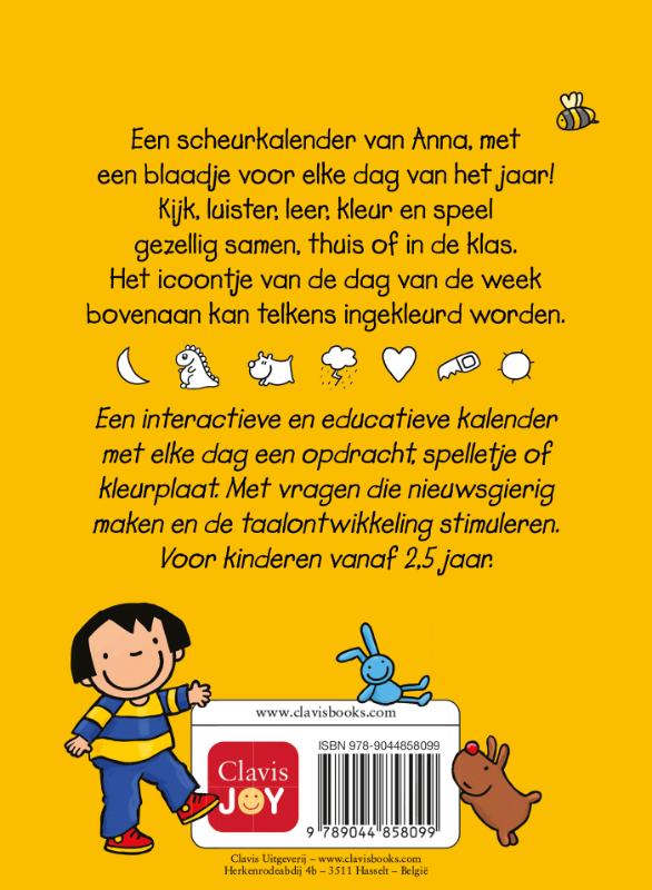 Achterkant van Anna scheurkalender