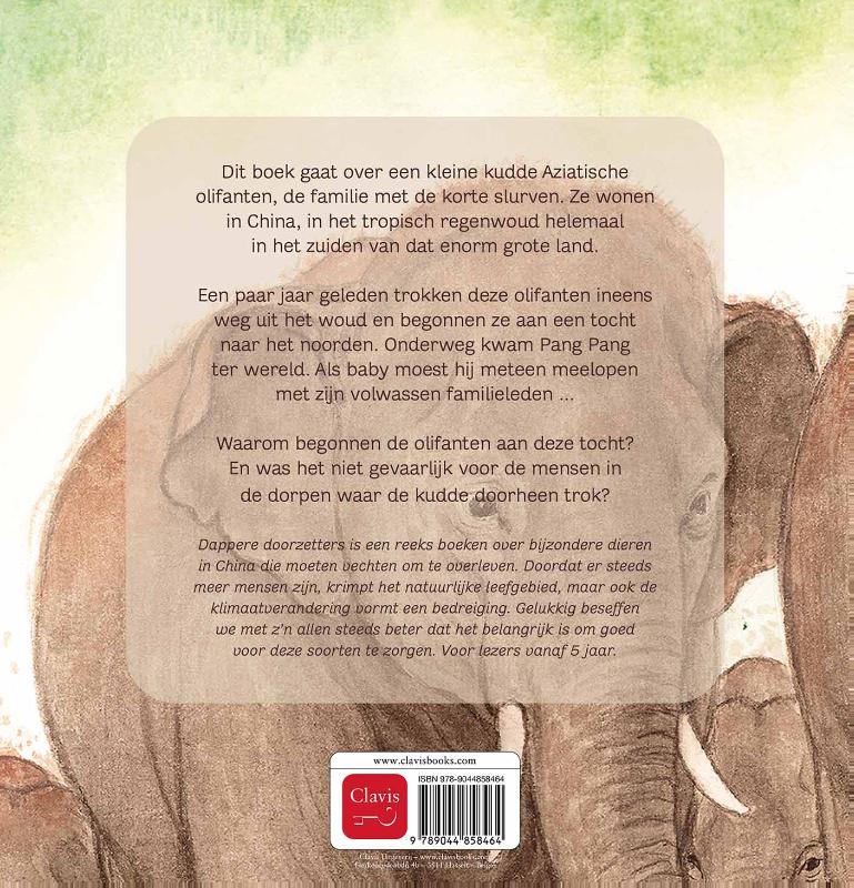 Achterkant van De Aziatische olifant. Zet 'm op, Pang Pang!