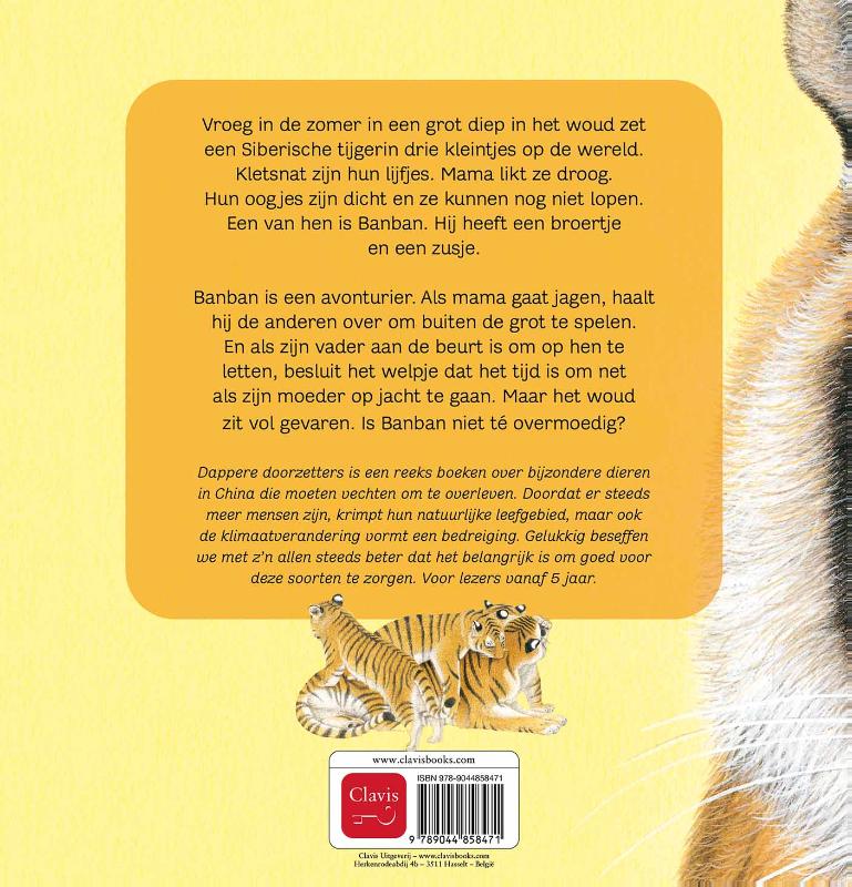 Achterkant van De Siberische tijger. Pas op, Banban!