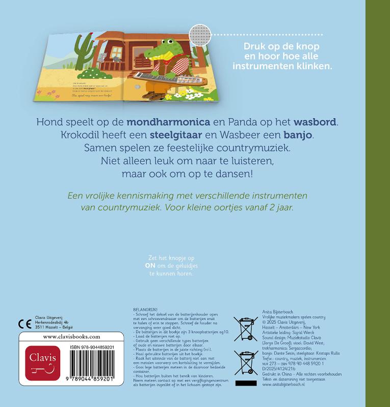 Achterkant van Vrolijke muziekmakers spelen country