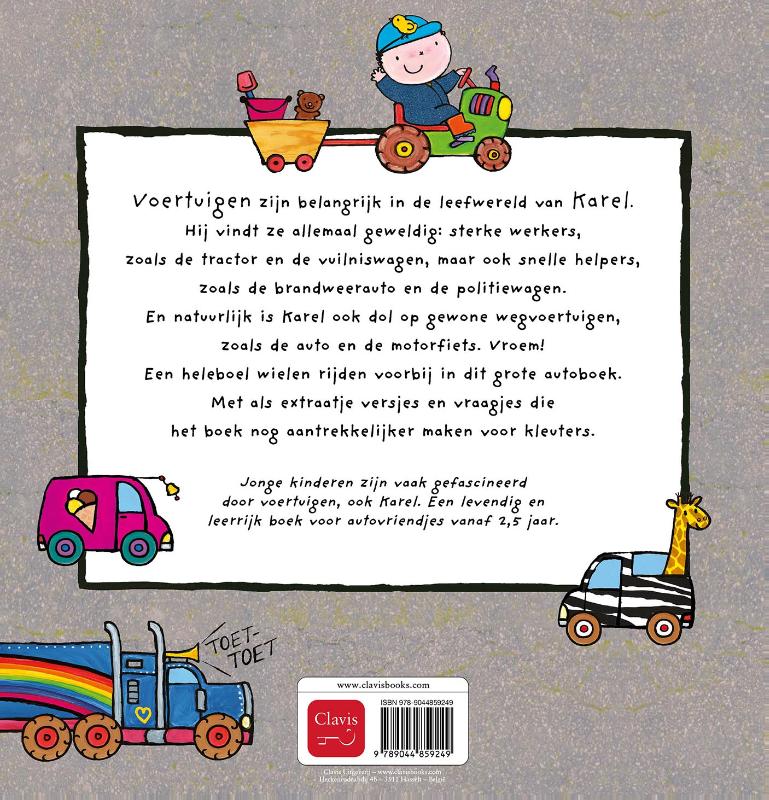 Achterkant van Karels grote boek over auto's