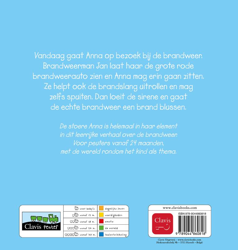Achterkant van Anna bij de brandweer