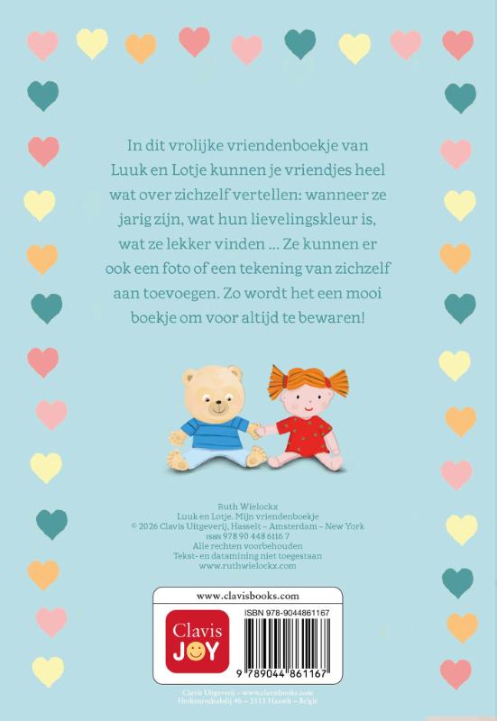 Achterkant van Luuk en Lotje. Mijn vriendenboekje