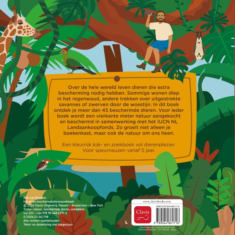 Achterkant van Het grote beschermdedierenzoekboek
