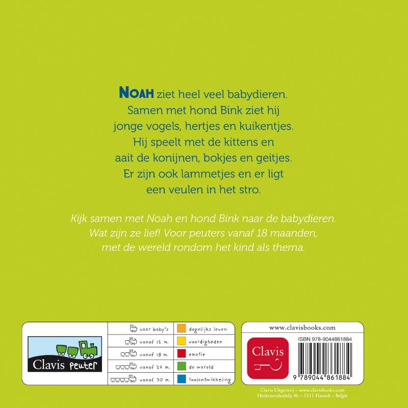Achterkant van Noah en de babydieren