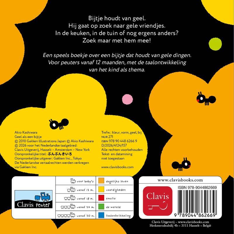 Achterkant van Geel als een bijtje