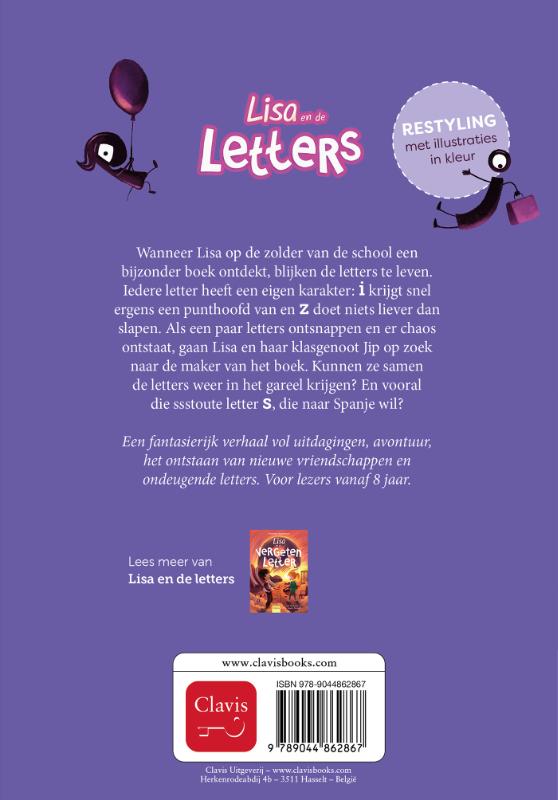 Achterkant van Lisa en de ontsnapte letters