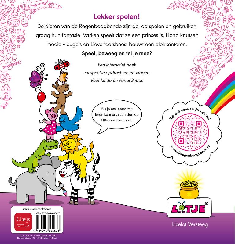 Achterkant van Spelen met de Regenboogbende