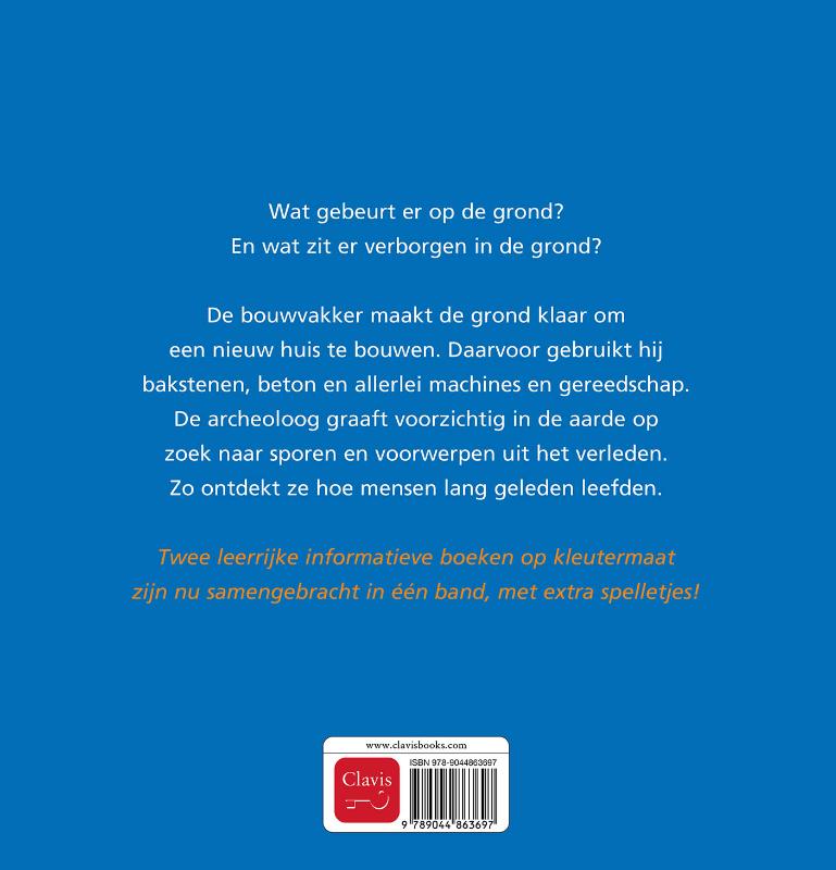Achterkant van De bouwvakker en de archeoloog