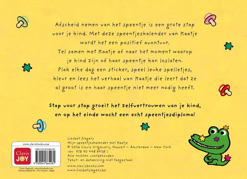 Achterkant van Mijn speentjeskalender met Kaatje