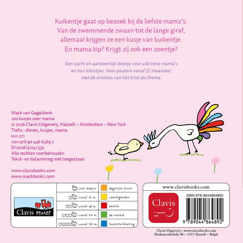 Achterkant van 100 kusjes voor mama