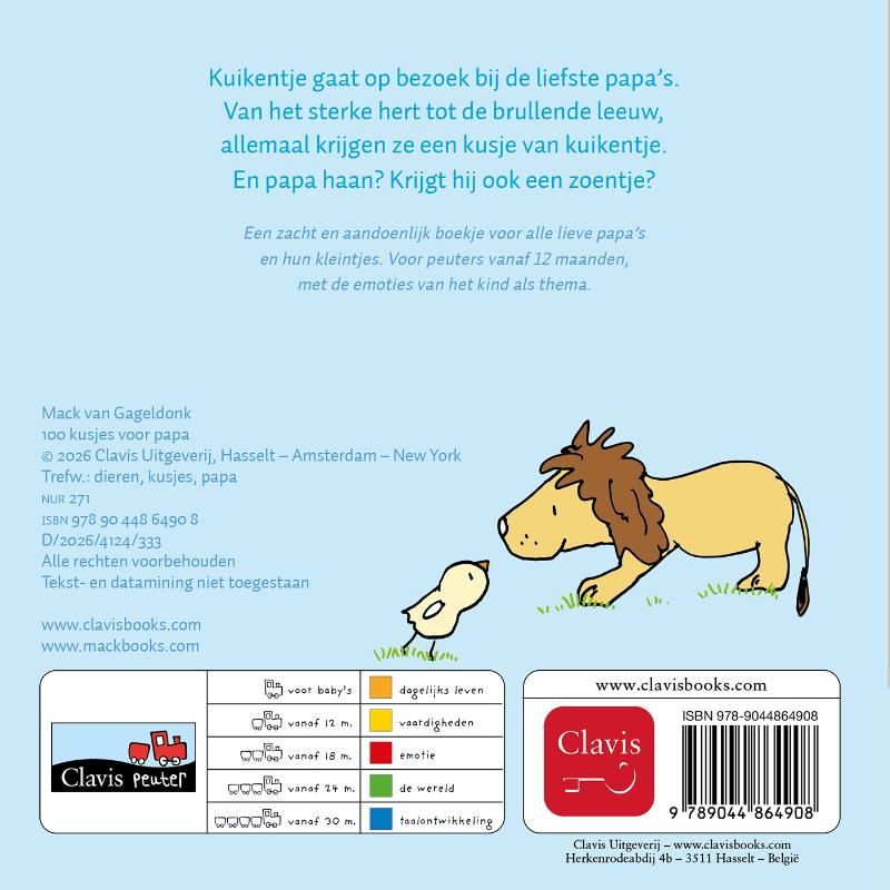 Achterkant van 100 kusjes voor papa