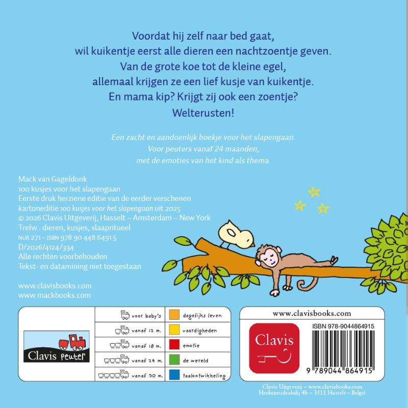 Achterkant van 100 kusjes voor het slapengaan