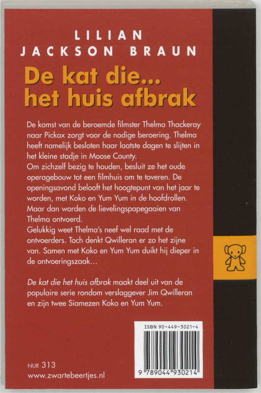 Achterkant van De kat die het huis afbrak
