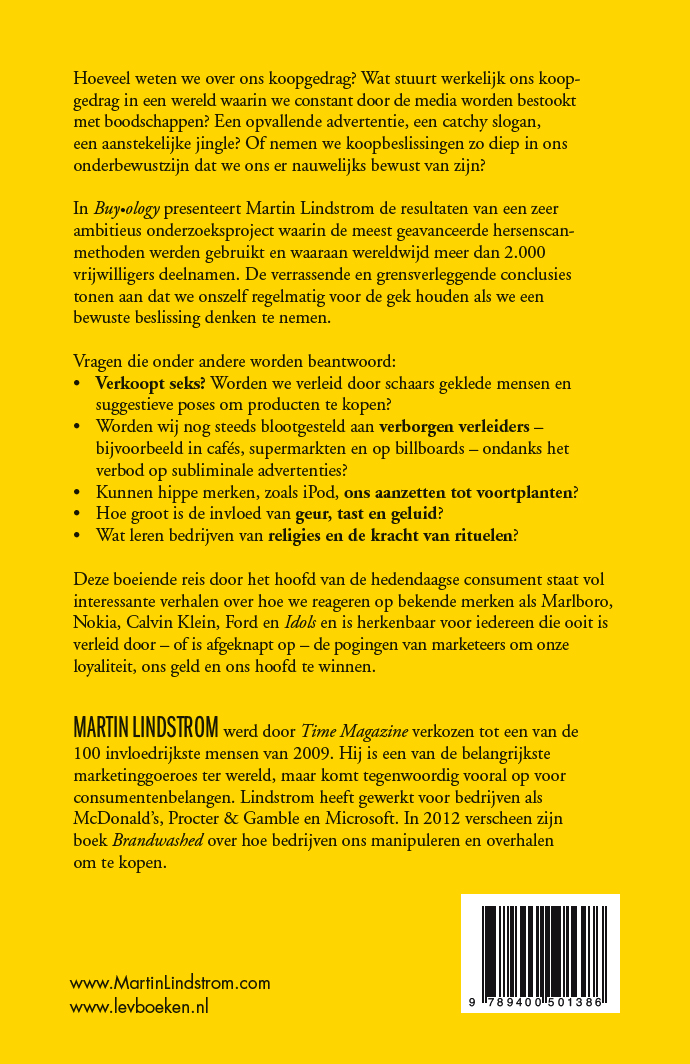 Achterkant van Buy-ology