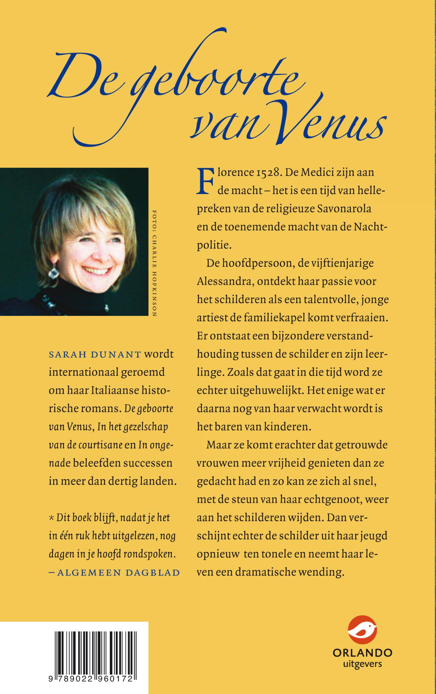 Achterkant van De geboorte van Venus