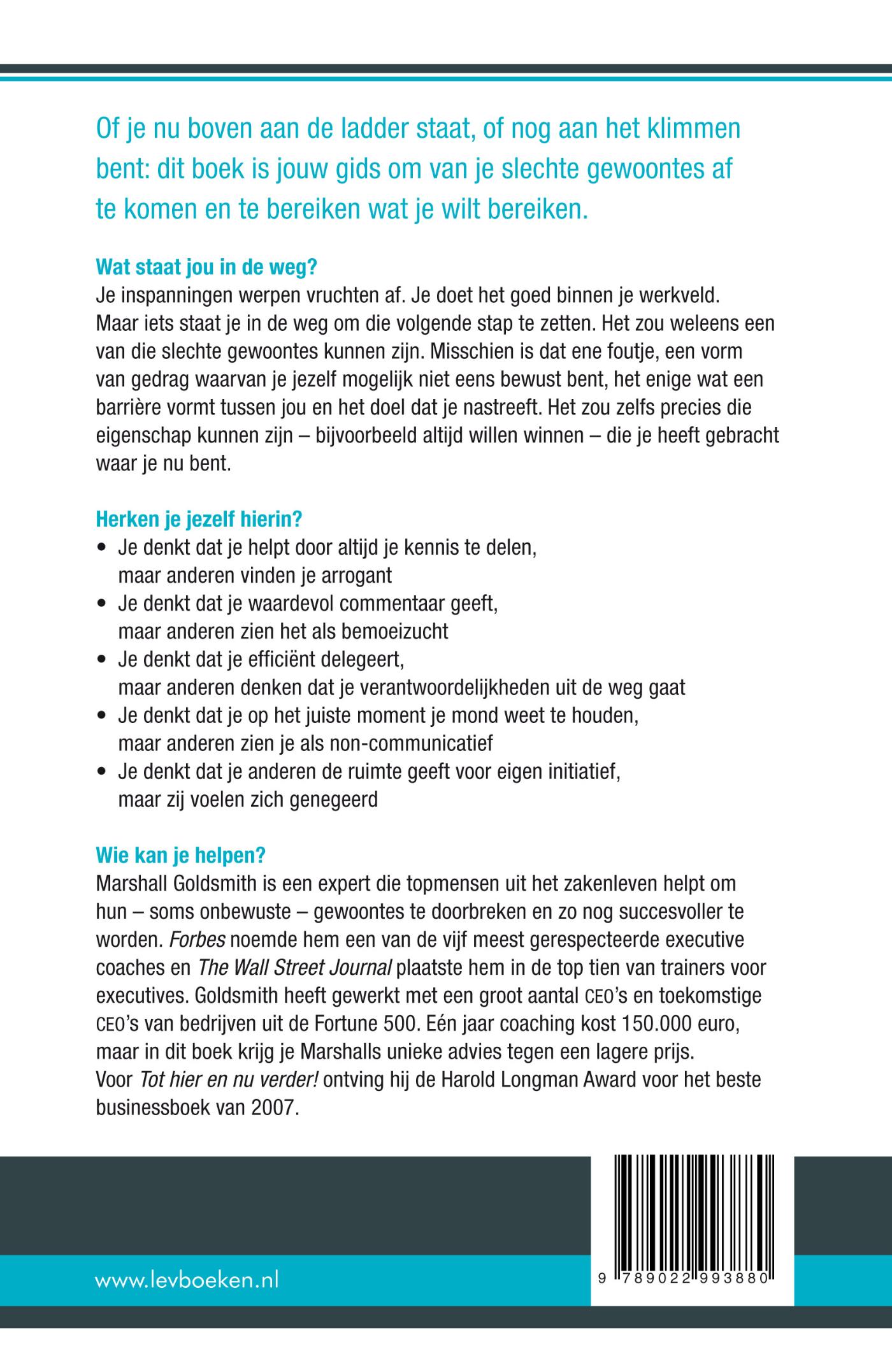 Achterkant van Tot hier en nu verder!