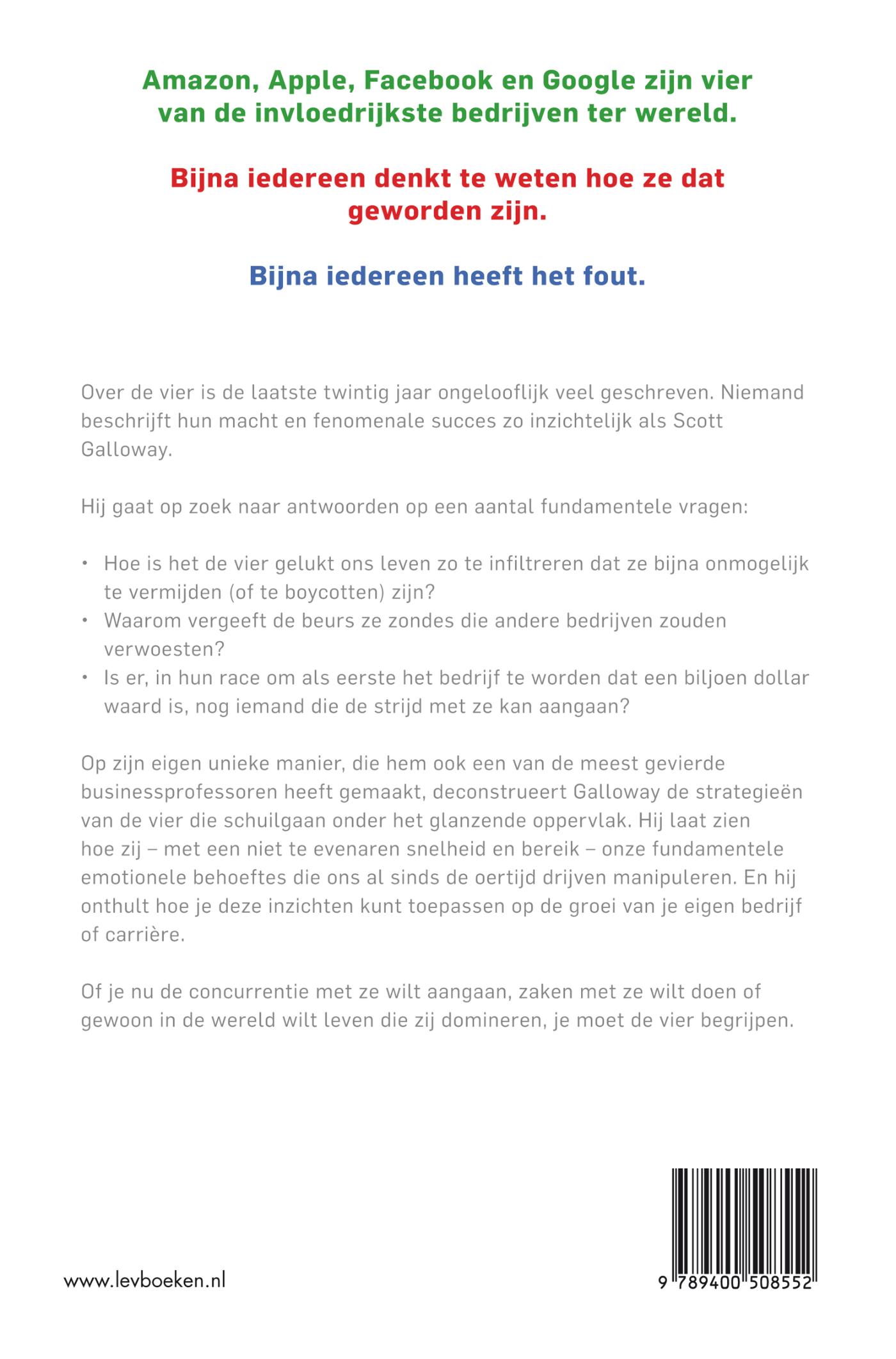 Achterkant van De vier