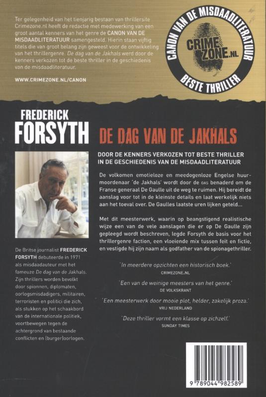 Achterkant van De dag van de Jakhals