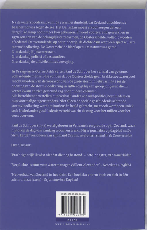 Achterkant van De slag om de Oosterschelde