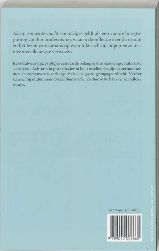 Achterkant van Als op een winternacht een reiziger