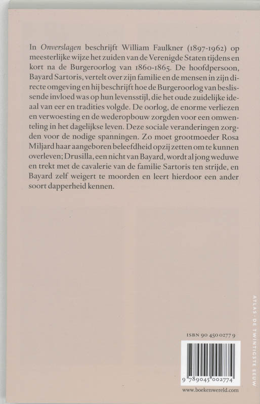 Achterkant van Onverslagen