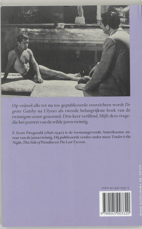 Achterkant van De grote Gatsby