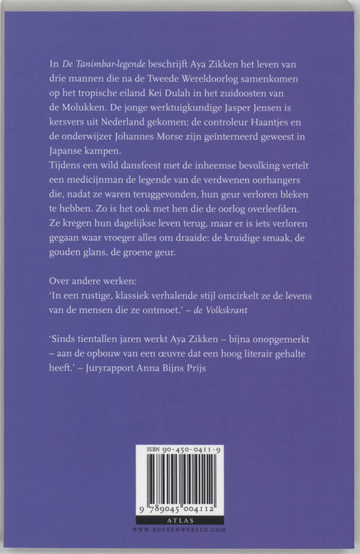 Achterkant van De Tanimbar - legende