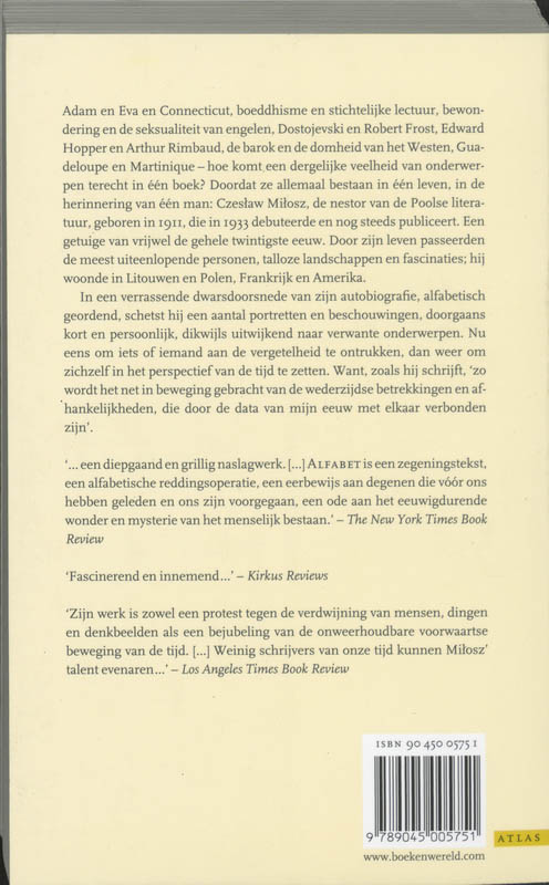 Achterkant van Alfabet