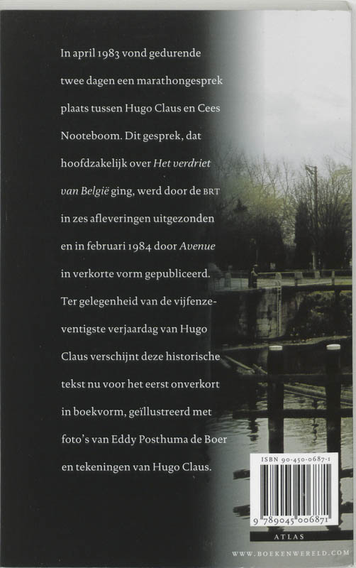 Achterkant van Over Het verdriet van Belgie