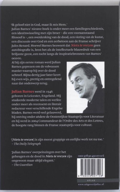 Achterkant van Niets te vrezen