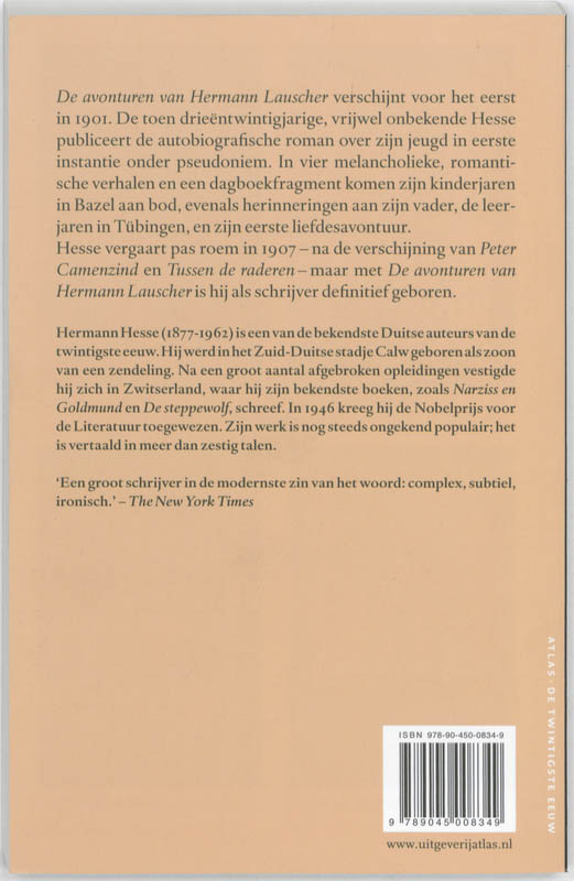 Achterkant van De avonturen van Hermann Lauscher