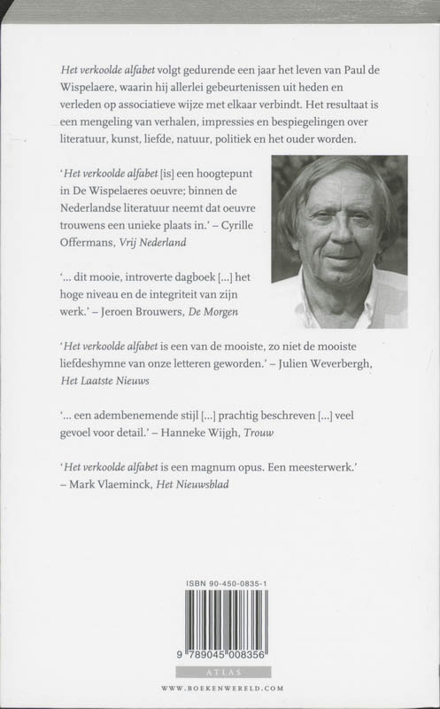Achterkant van Het verkoolde alfabet