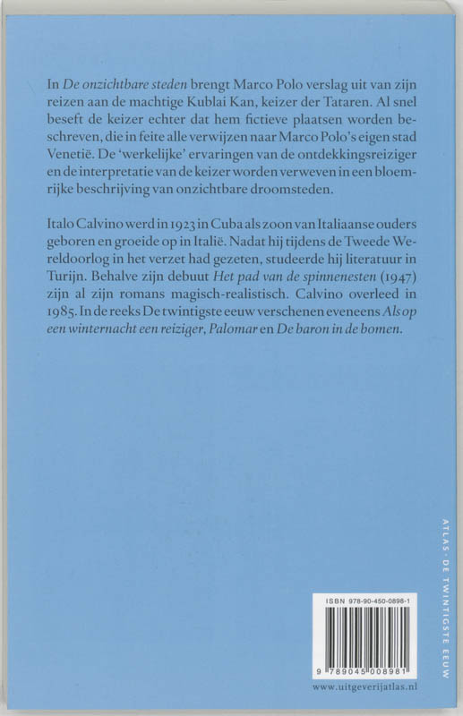 Achterkant van De onzichtbare steden