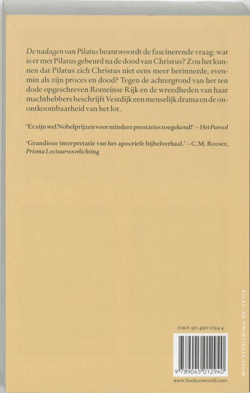Achterkant van De nadagen van Pilatus