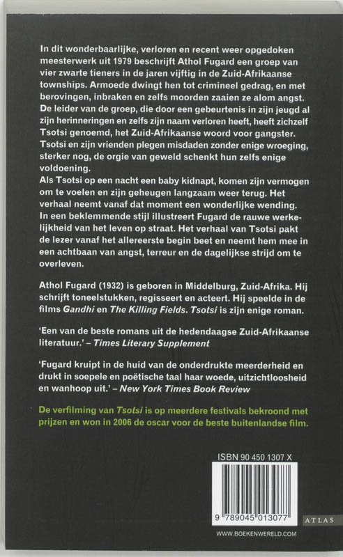 Achterkant van Tsotsi