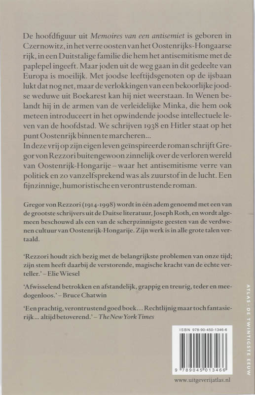 Achterkant van Memoires van een antisemiet