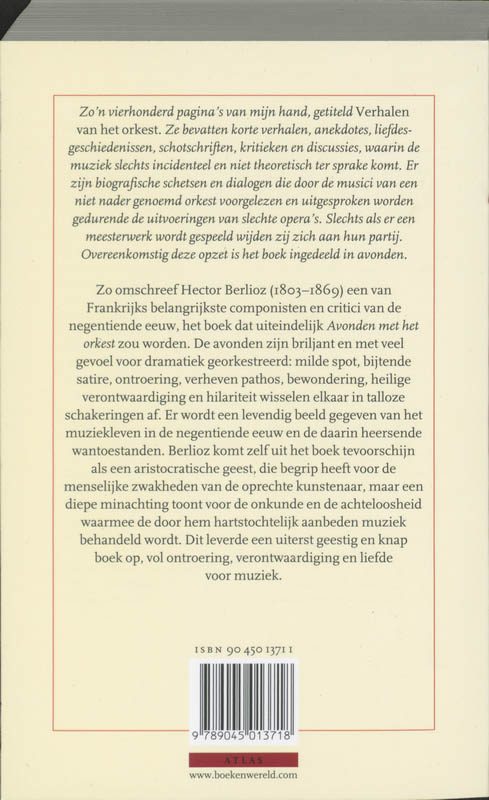Achterkant van Avonden met het orkest