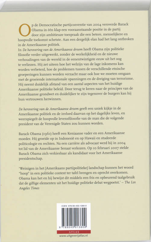 Achterkant van De herovering van de Amerikaanse droom
