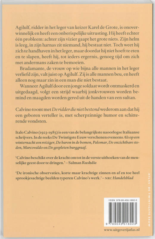 Achterkant van De ridder die niet bestond