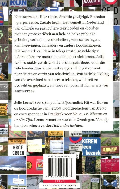 Achterkant van Verboden aan te plakken