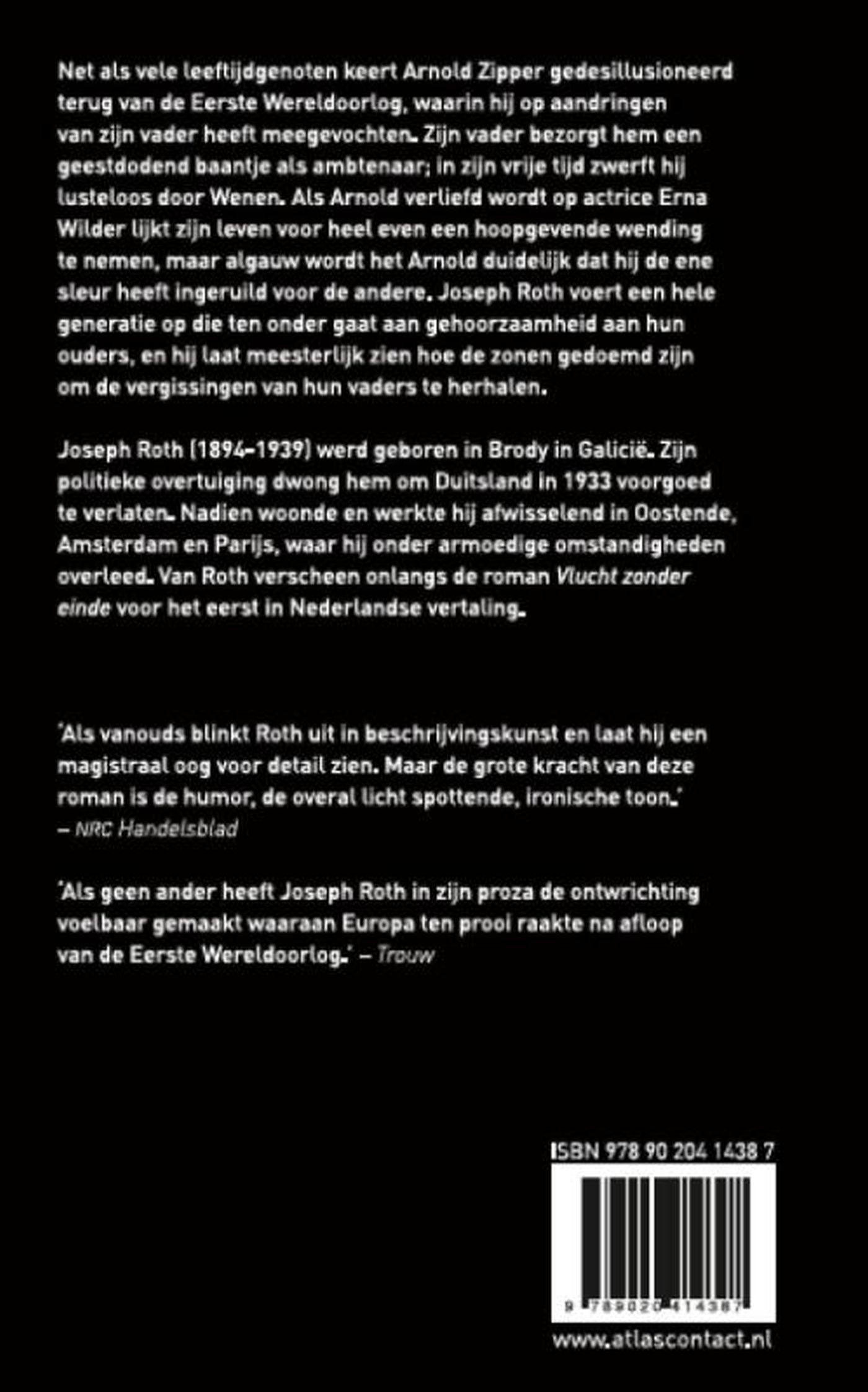 Achterkant van Zipper en zijn vader