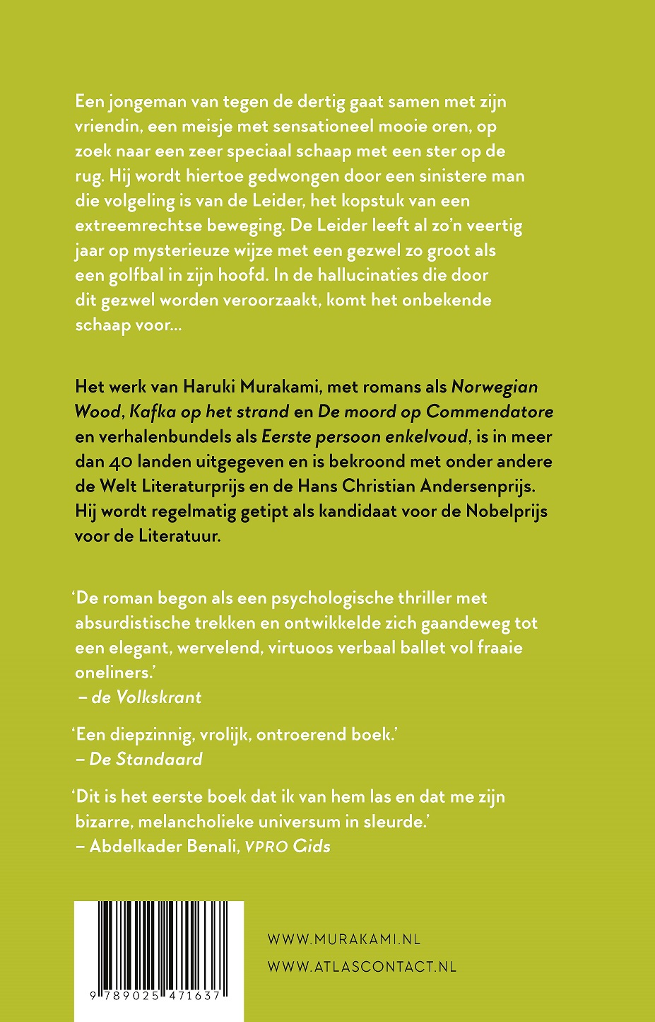 Achterkant van De jacht op het verloren schaap