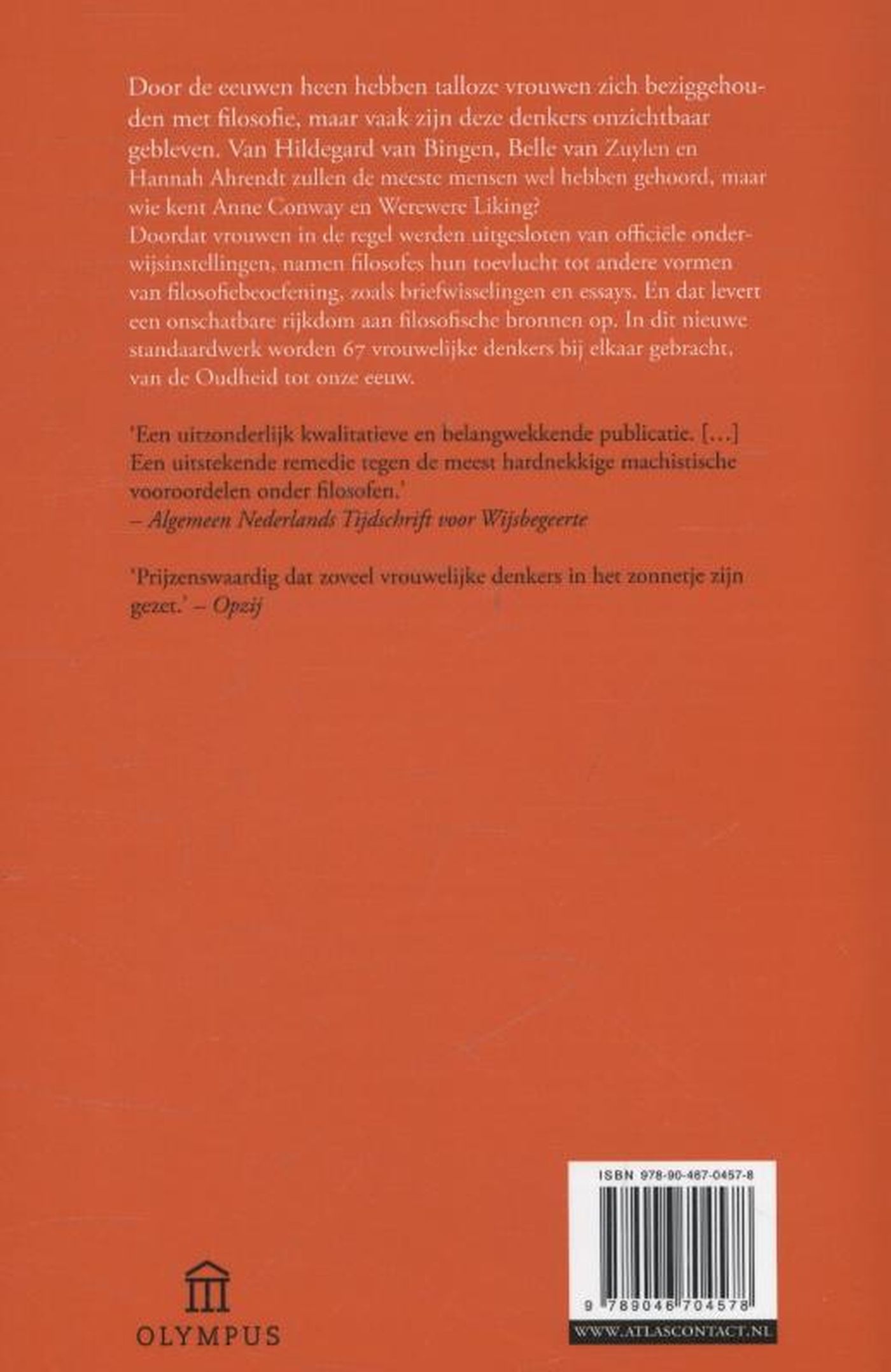 Achterkant van Vrouwelijke filosofen