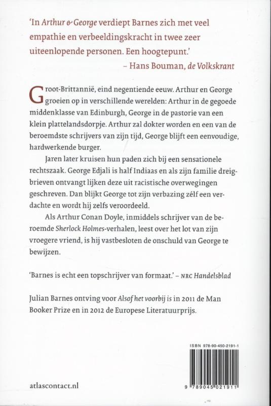 Achterkant van Arthur & George