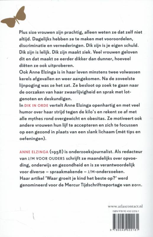 Achterkant van Dik in orde