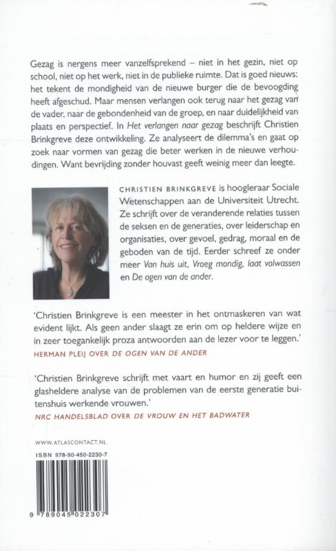 Achterkant van Het verlangen naar gezag